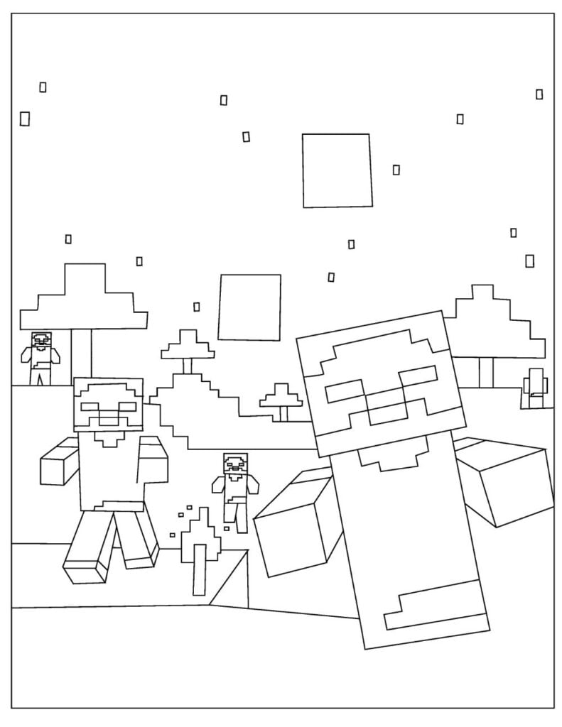 150+ Mind-Blowing Minecraft Coloring Pages for Fans 158