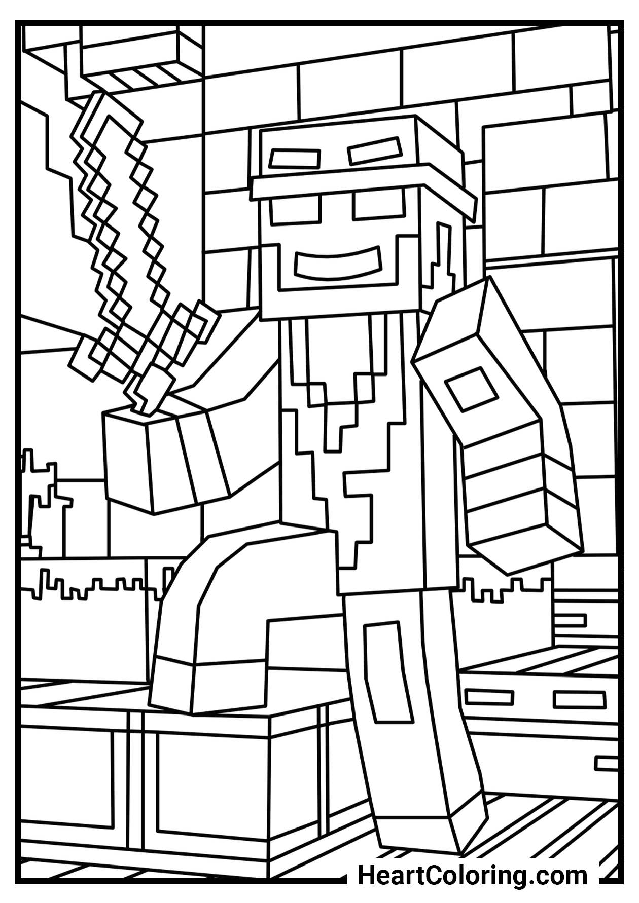 150+ Mind-Blowing Minecraft Coloring Pages for Fans 56