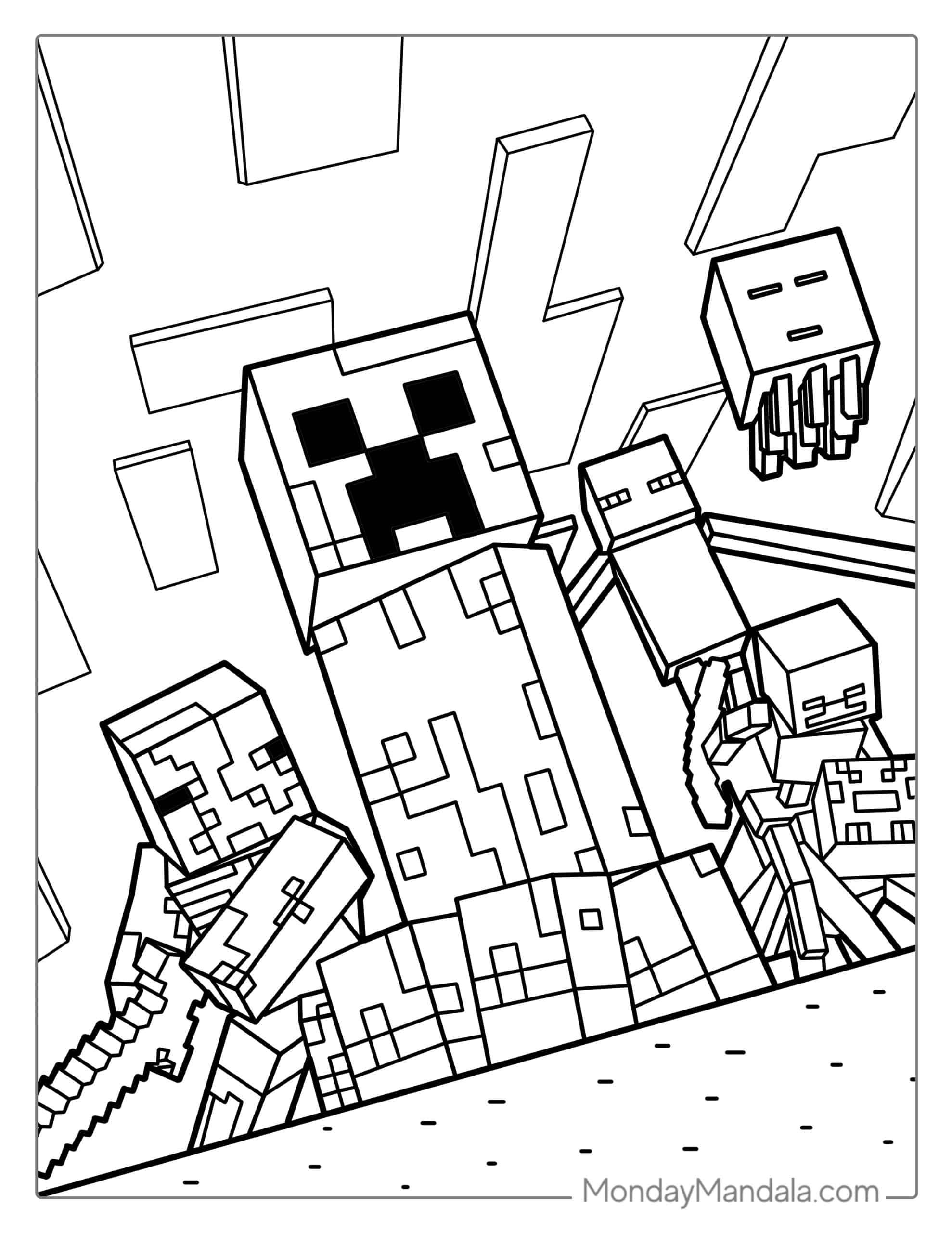 150+ Mind-Blowing Minecraft Coloring Pages for Fans 96