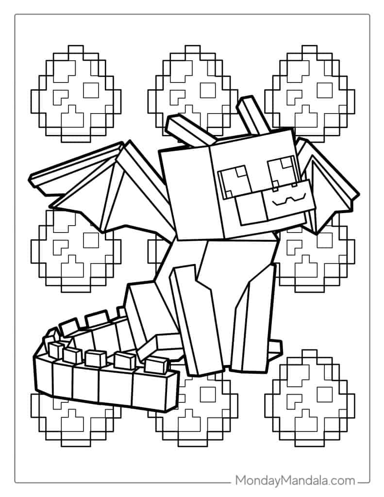 150+ Mind-Blowing Minecraft Coloring Pages for Fans 97