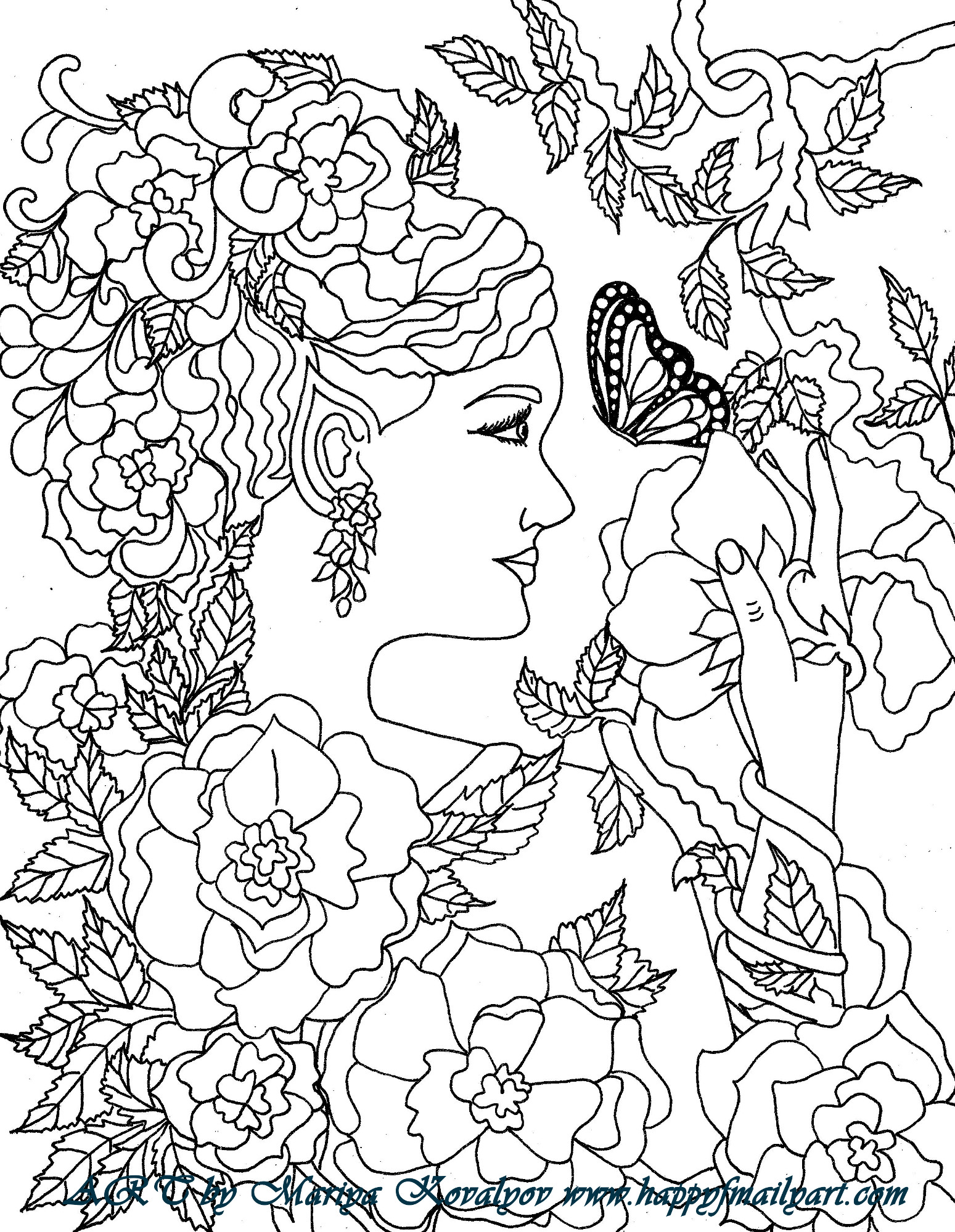 80+ Adult Rose Coloring Pages Printable 102