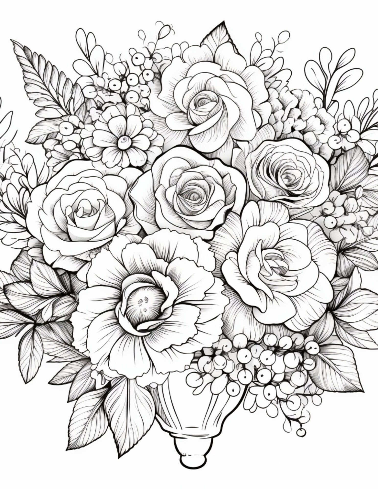 80+ Adult Rose Coloring Pages Printable 104