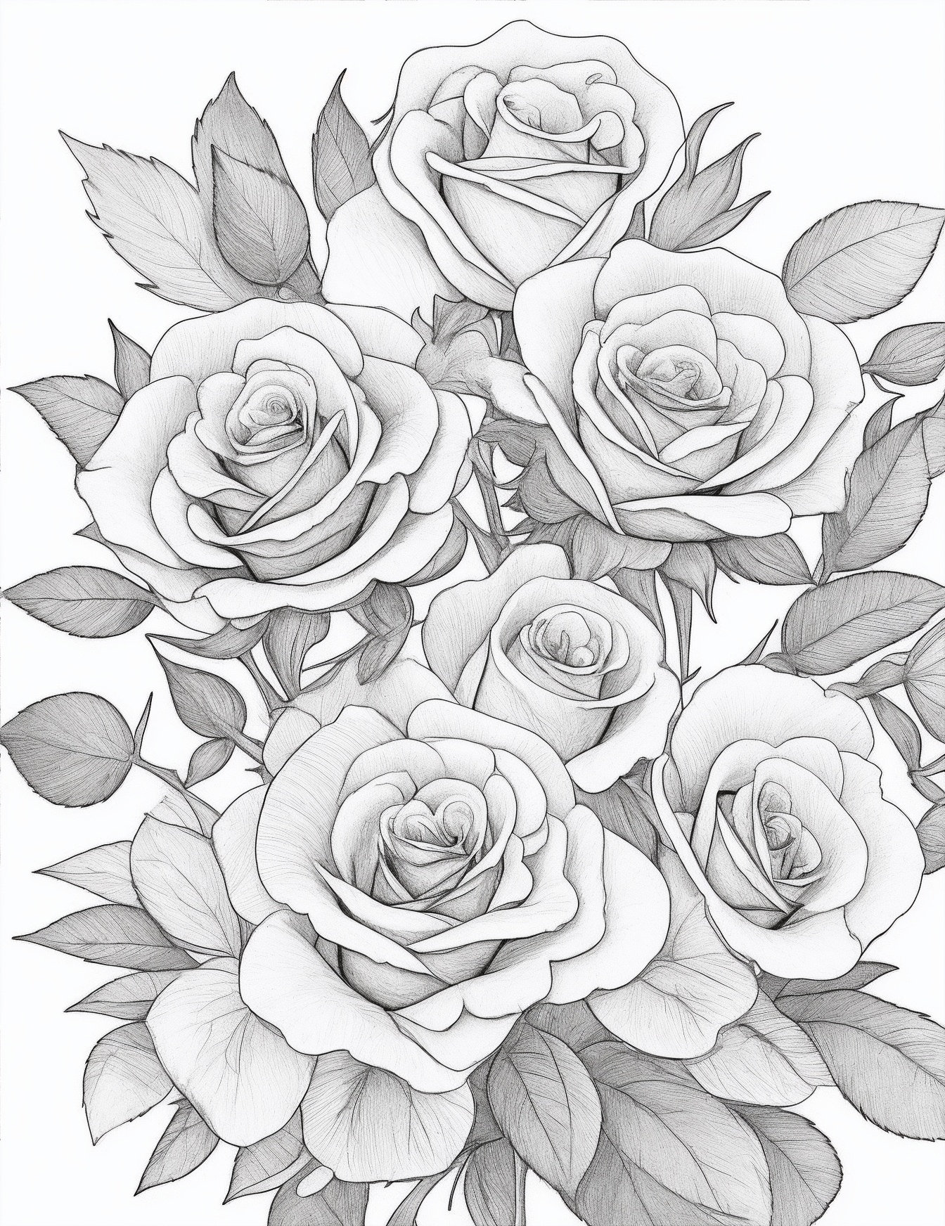 80+ Adult Rose Coloring Pages Printable 108