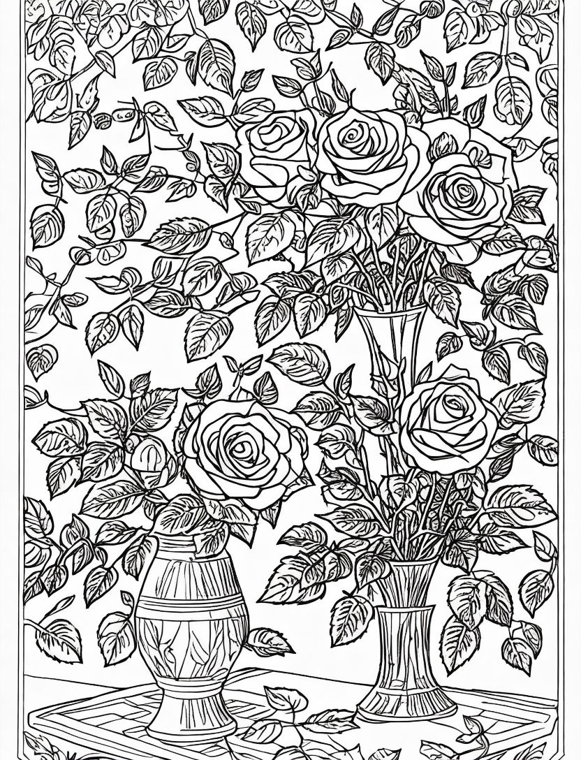 80+ Adult Rose Coloring Pages Printable 11