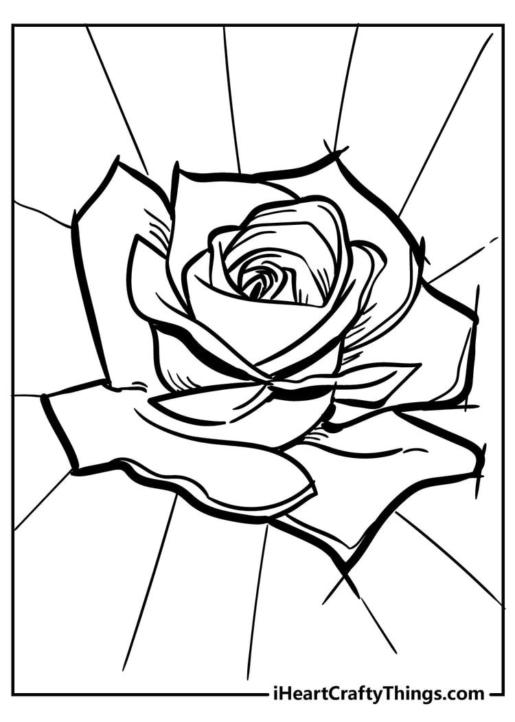 80+ Adult Rose Coloring Pages Printable 128