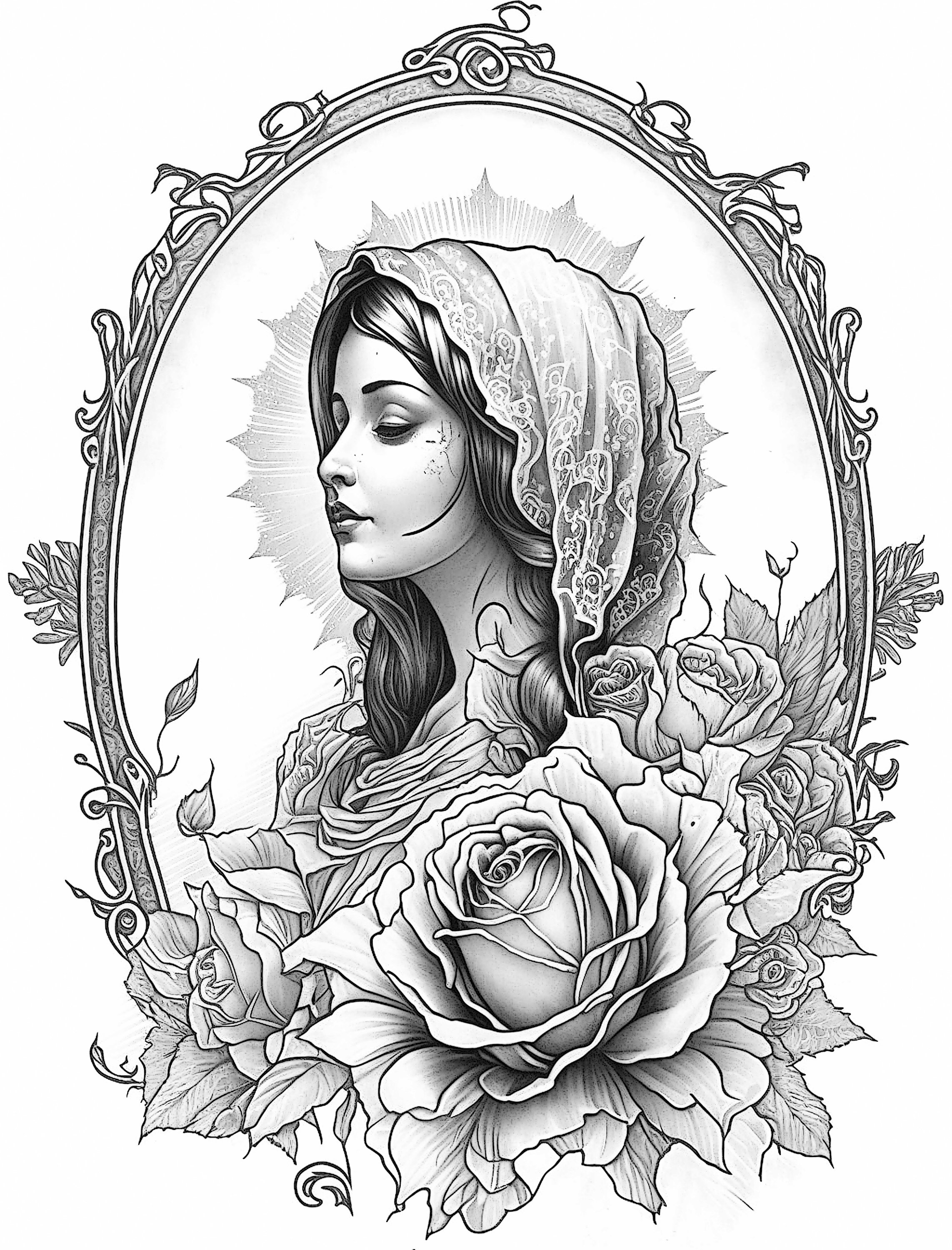 80+ Adult Rose Coloring Pages Printable 14