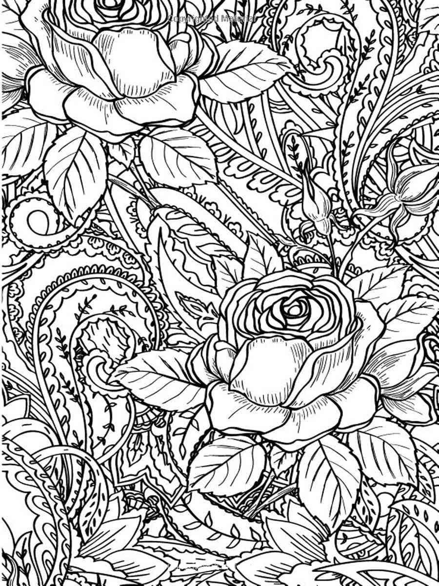 80+ Adult Rose Coloring Pages Printable 146