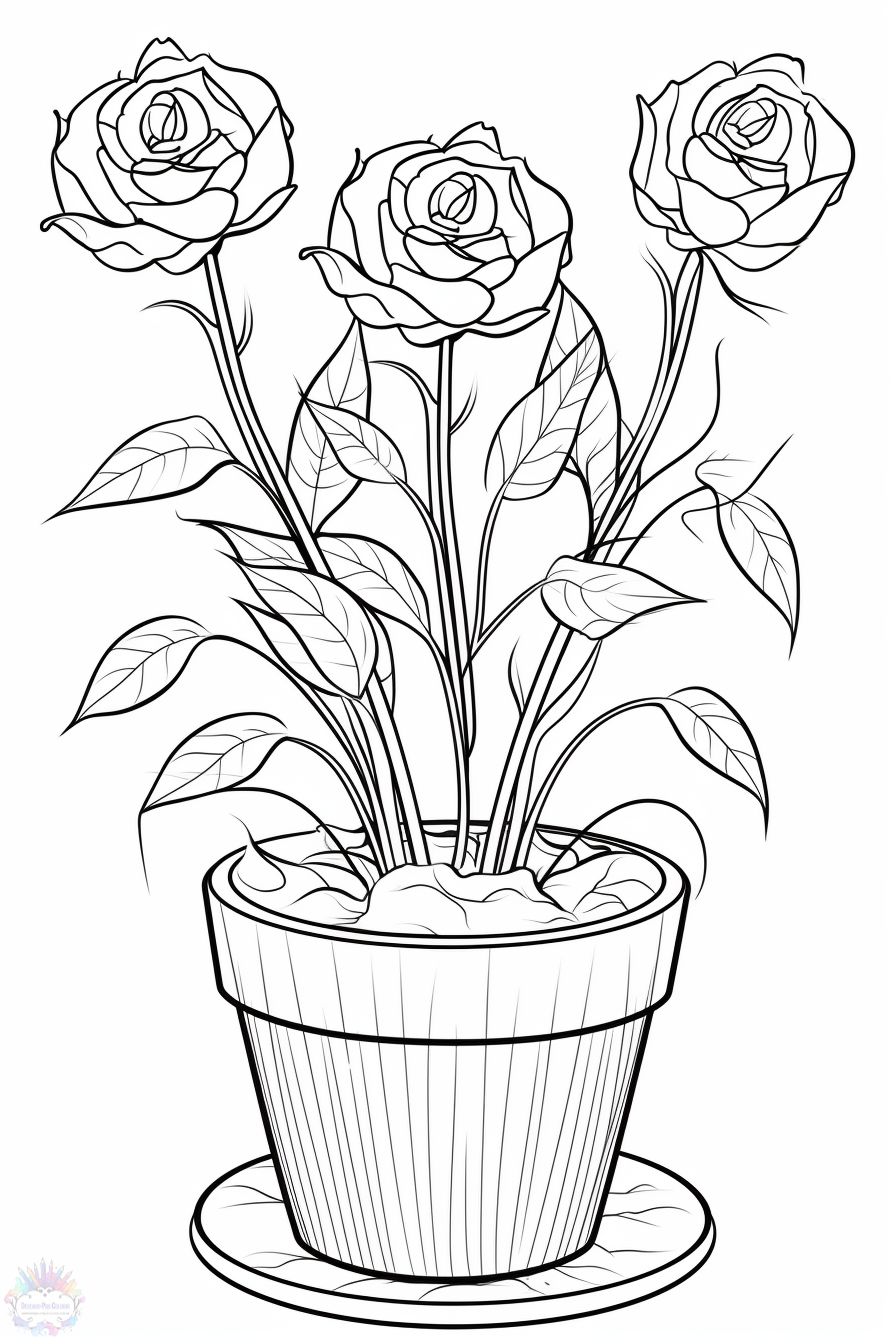 80+ Adult Rose Coloring Pages Printable 149