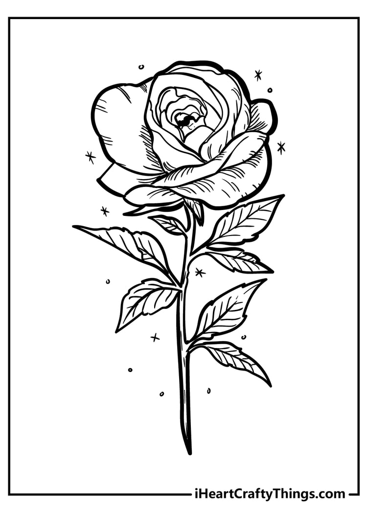 80+ Adult Rose Coloring Pages Printable 158