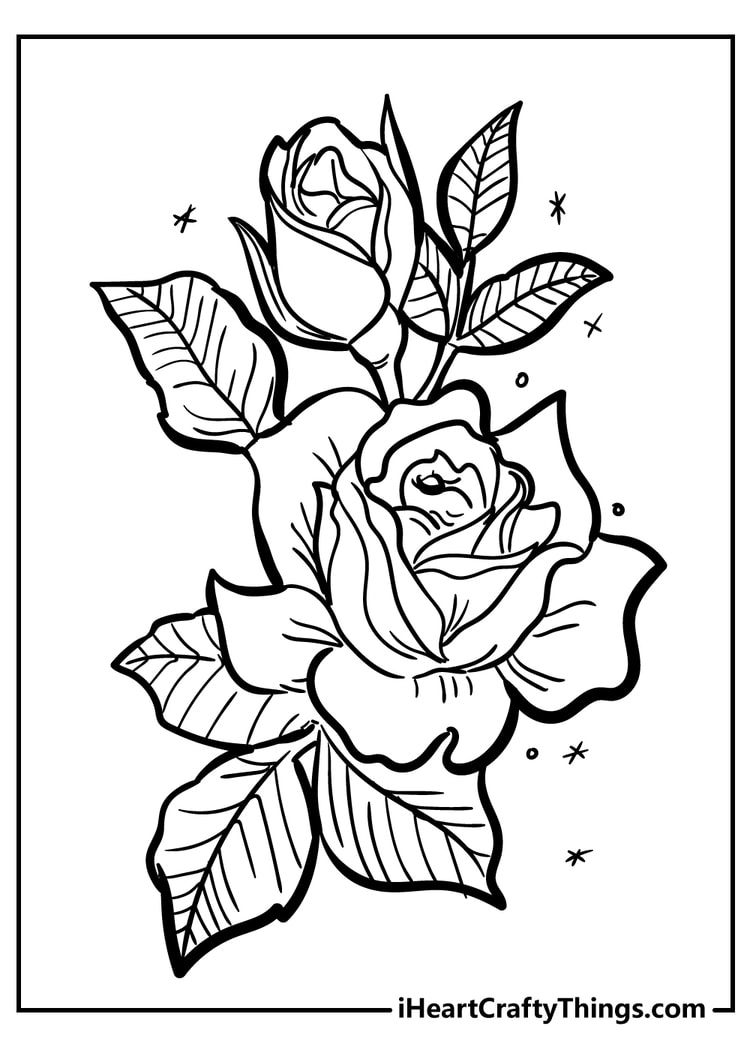 80+ Adult Rose Coloring Pages Printable 160