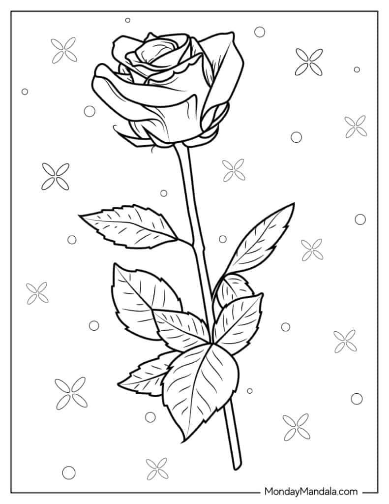 80+ Adult Rose Coloring Pages Printable 161