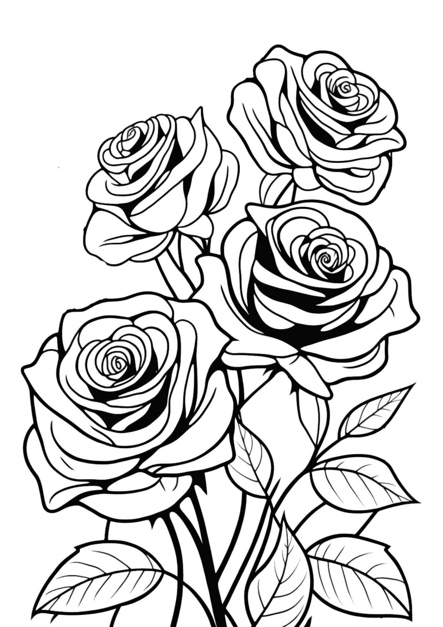 80+ Adult Rose Coloring Pages Printable 163