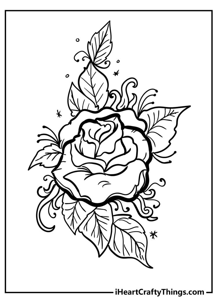 80+ Adult Rose Coloring Pages Printable 165