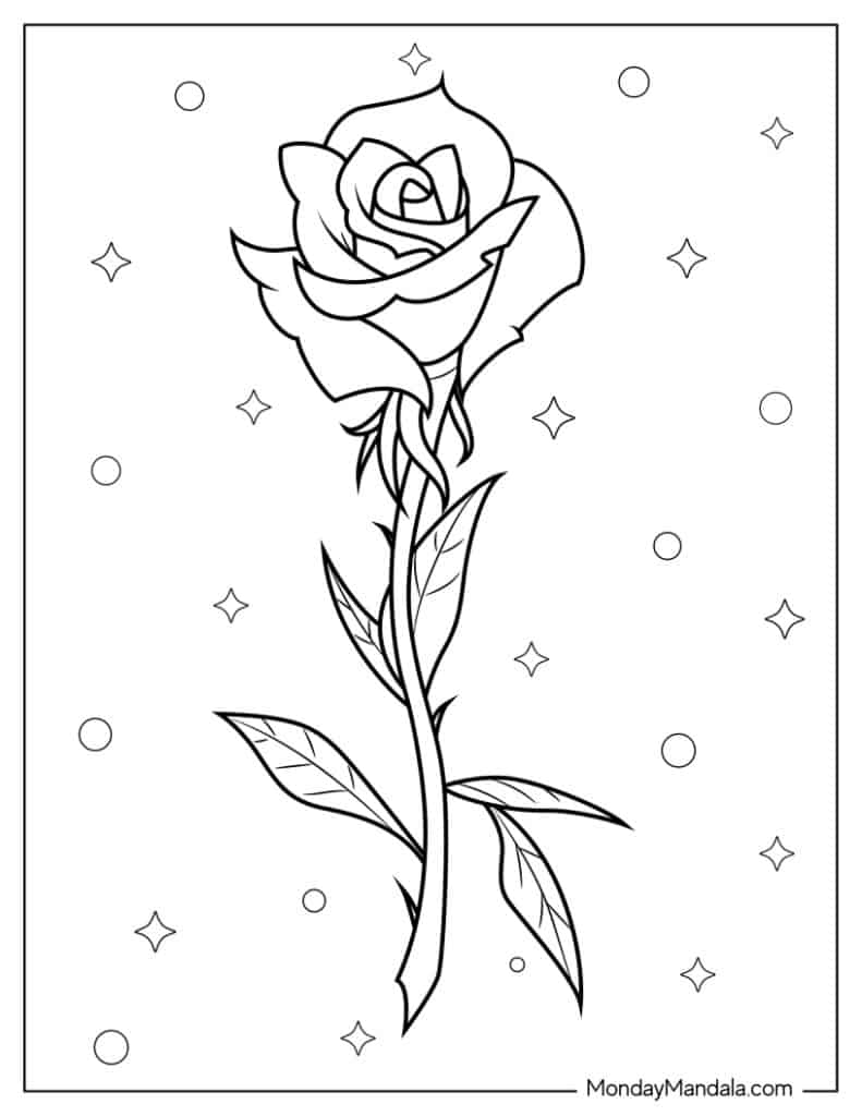 80+ Adult Rose Coloring Pages Printable 166