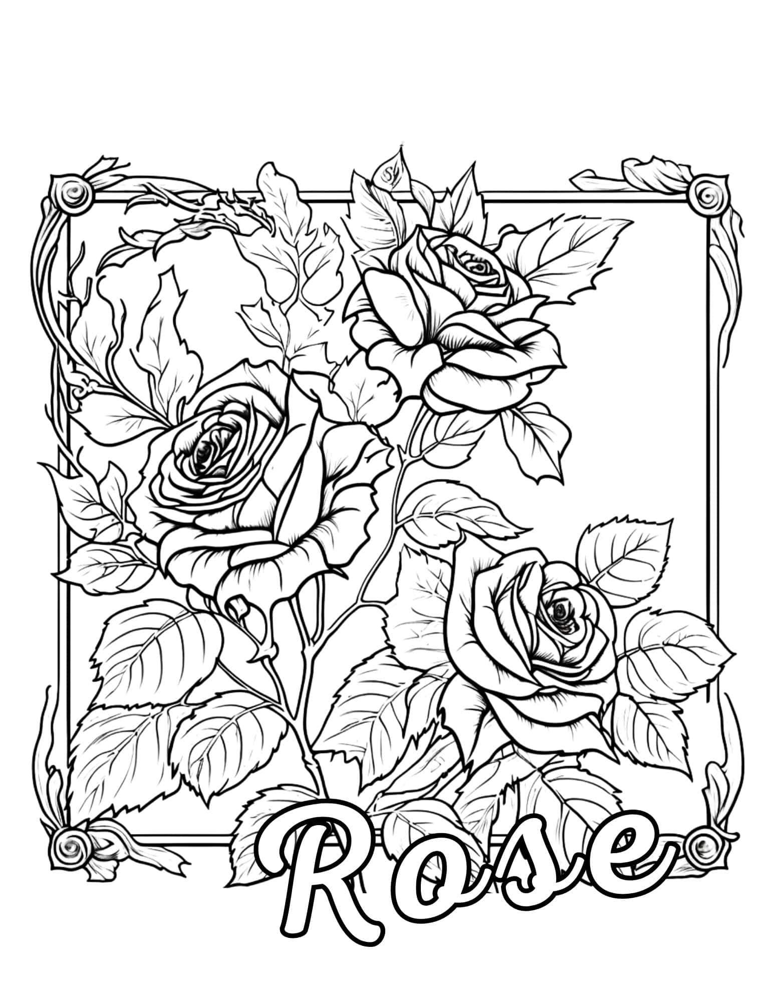 80+ Adult Rose Coloring Pages Printable 168