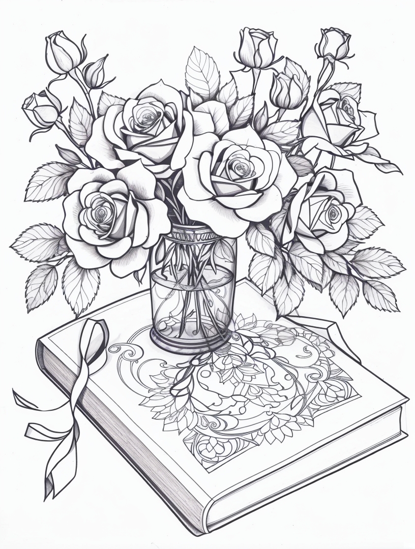 80+ Adult Rose Coloring Pages Printable 169