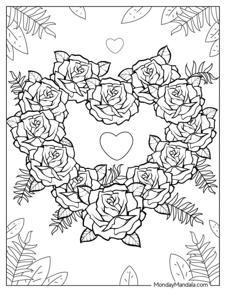 80+ Adult Rose Coloring Pages Printable 170