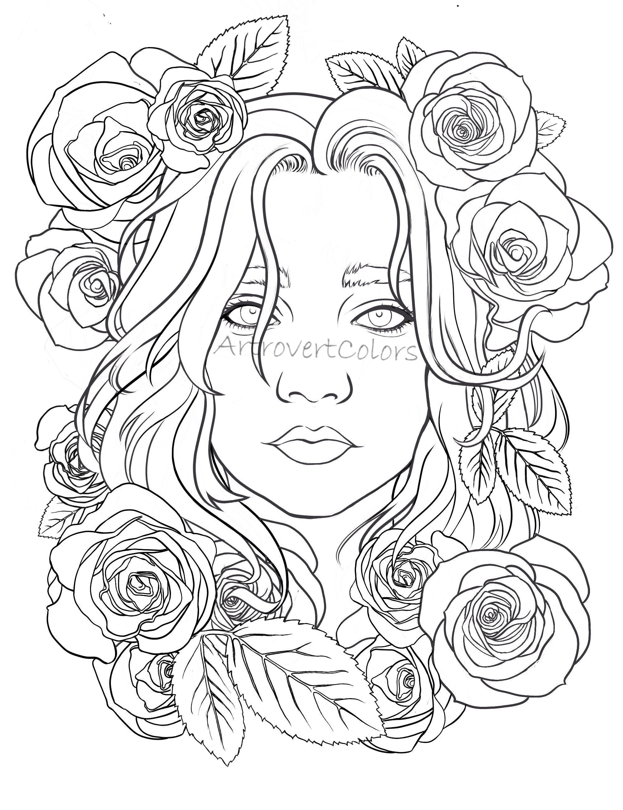 80+ Adult Rose Coloring Pages Printable 179