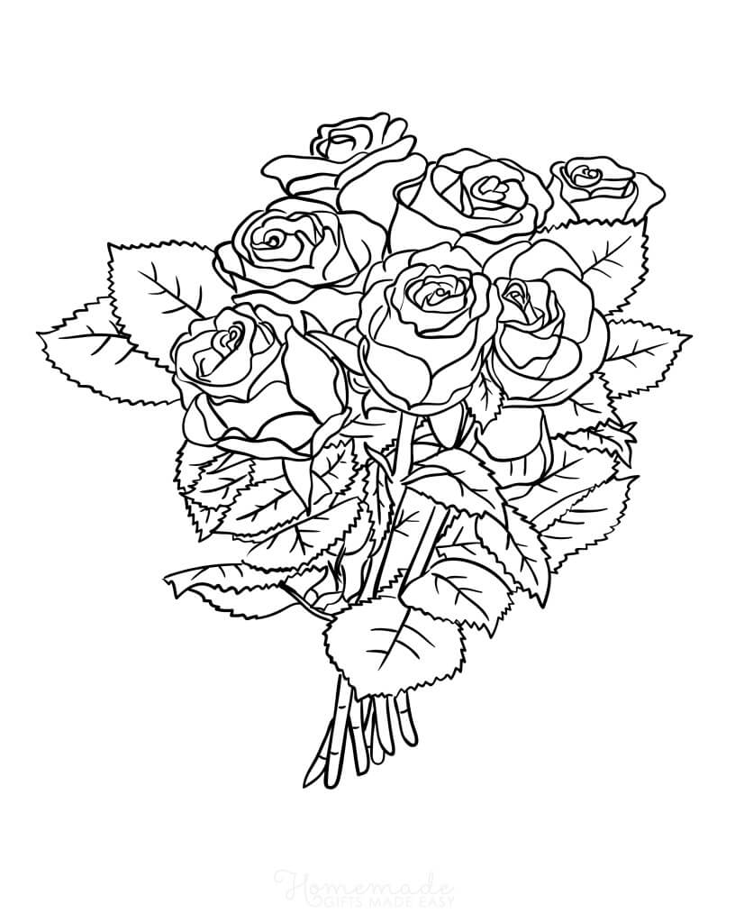 80+ Adult Rose Coloring Pages Printable 184