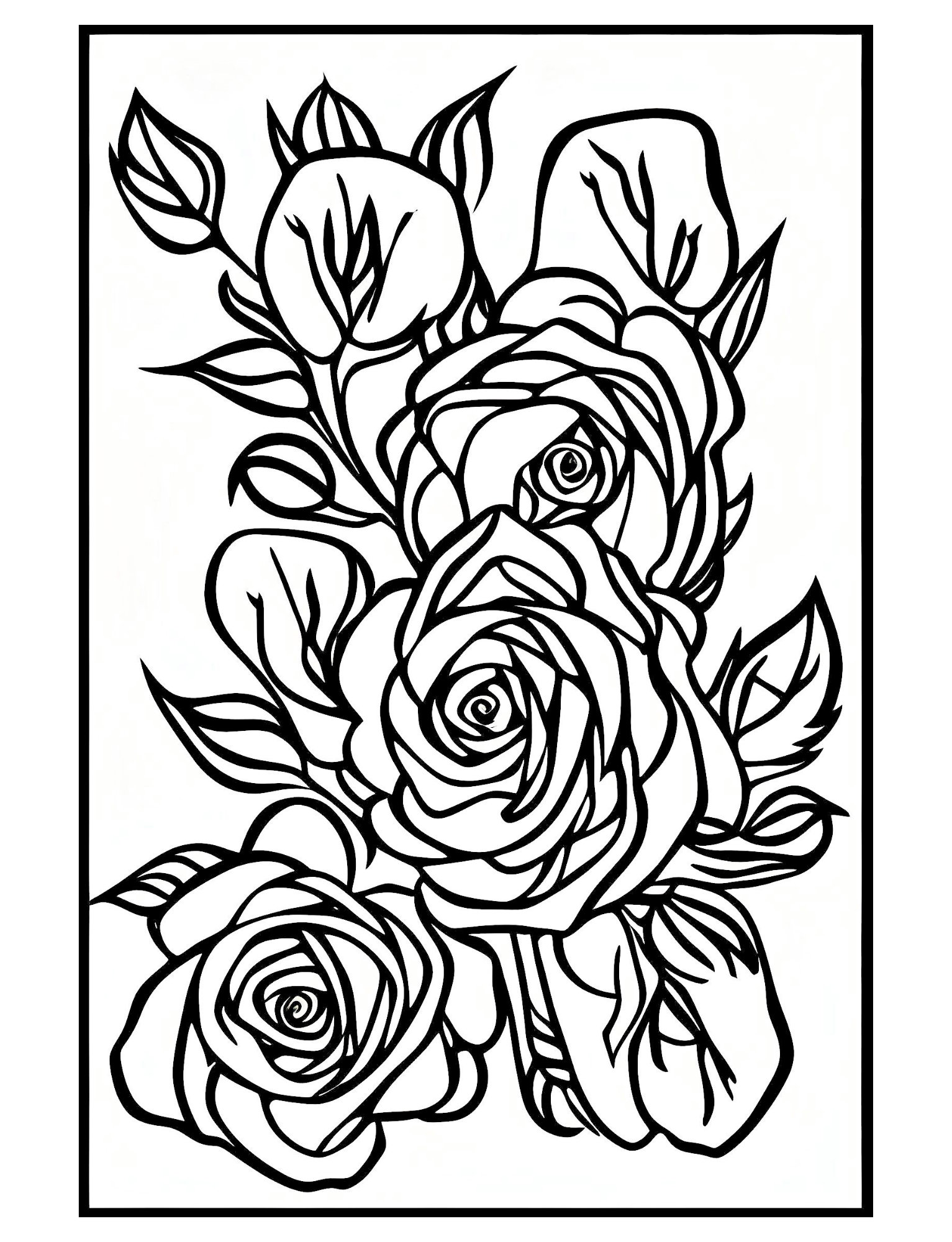 80+ Adult Rose Coloring Pages Printable 189