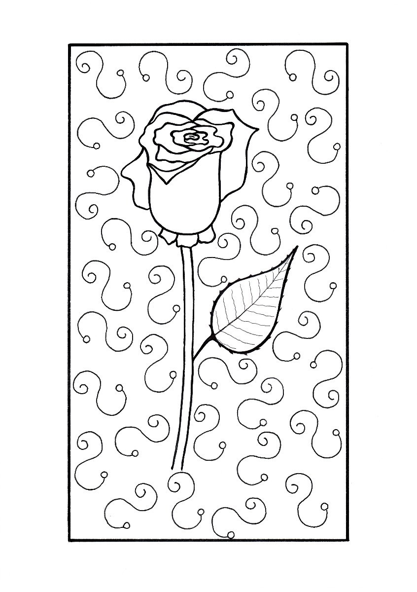 80+ Adult Rose Coloring Pages Printable 192