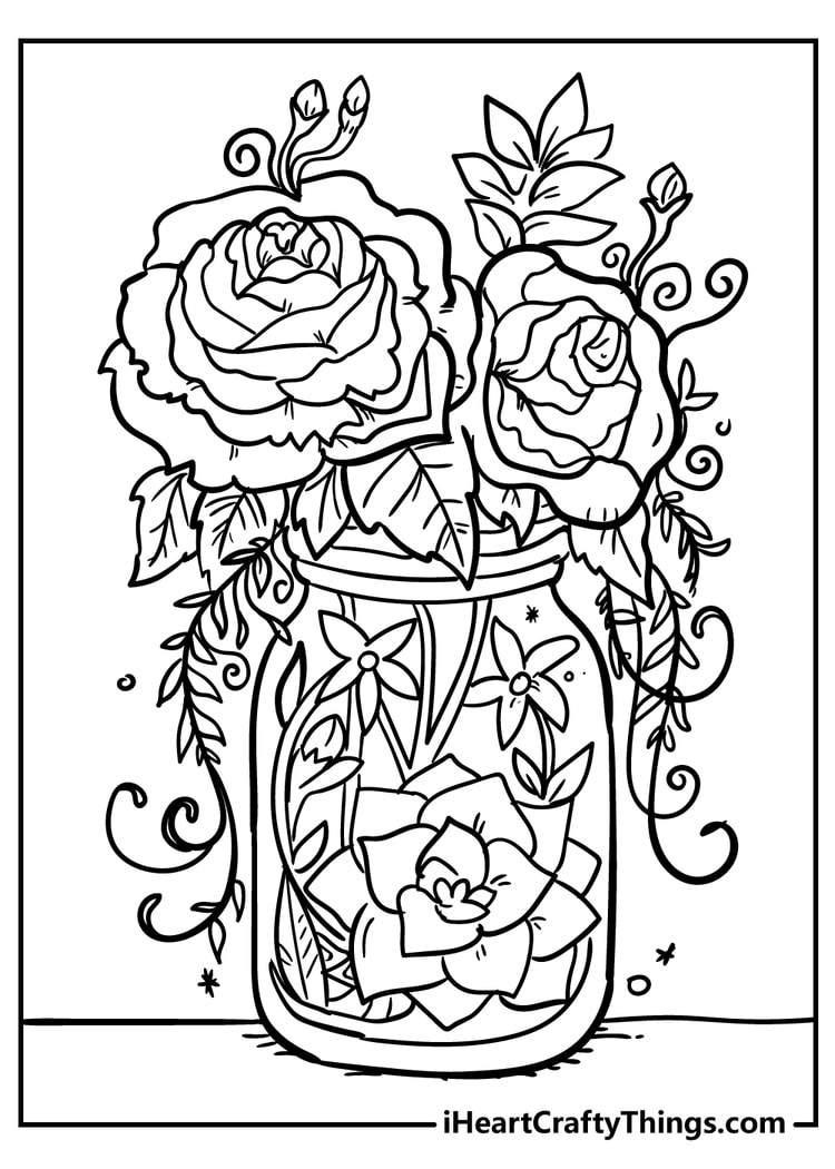 80+ Adult Rose Coloring Pages Printable 194