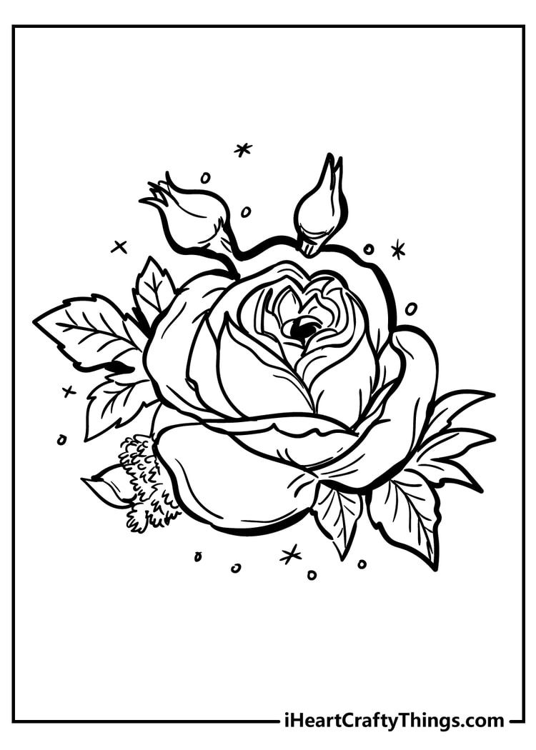 80+ Adult Rose Coloring Pages Printable 199