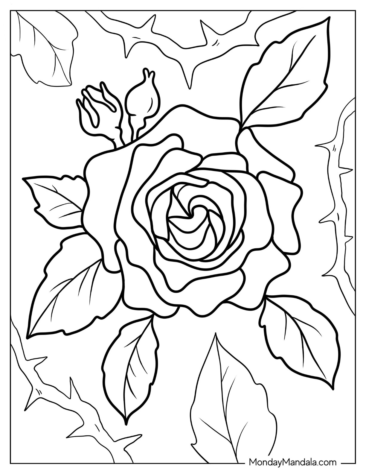 80+ Adult Rose Coloring Pages Printable 35