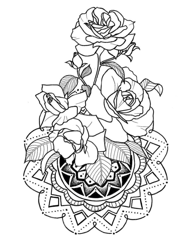 80+ Adult Rose Coloring Pages Printable 36