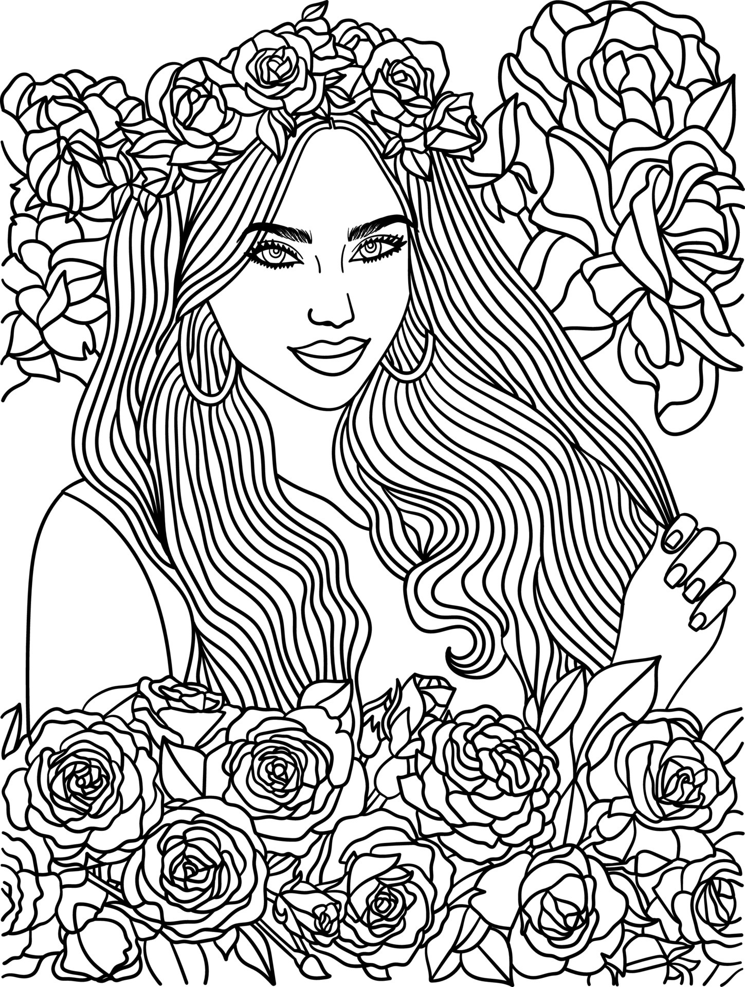 80+ Adult Rose Coloring Pages Printable 38