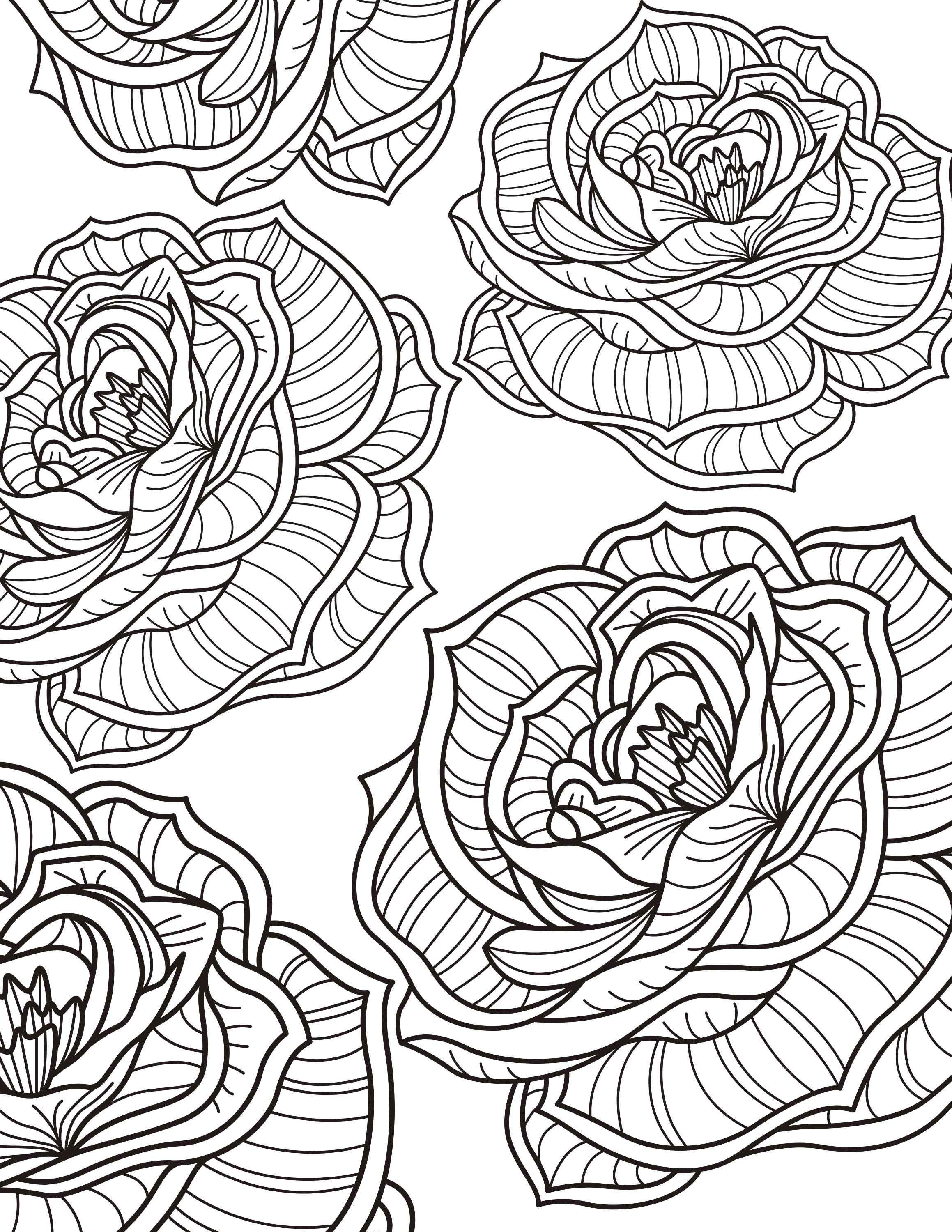 80+ Adult Rose Coloring Pages Printable 45