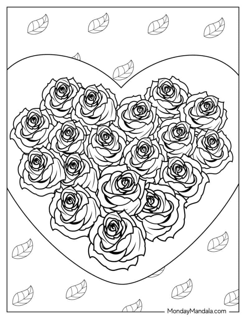 80+ Adult Rose Coloring Pages Printable 56