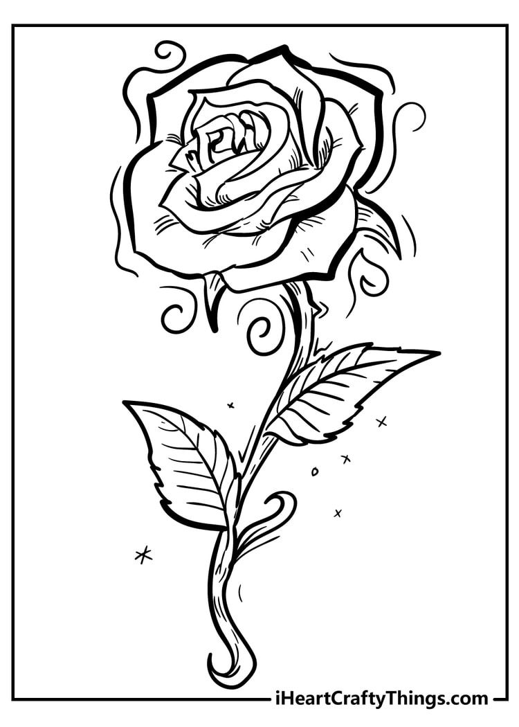 80+ Adult Rose Coloring Pages Printable 59