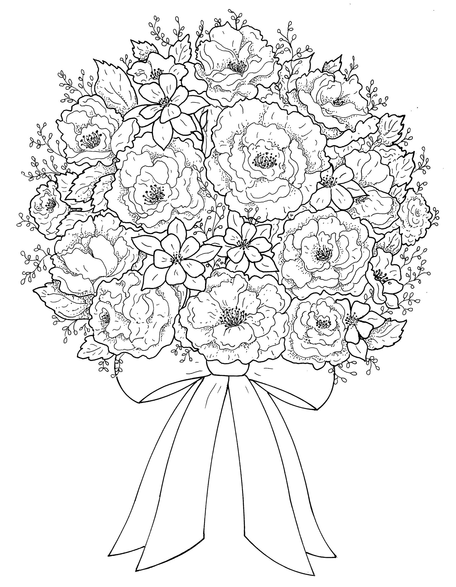 80+ Adult Rose Coloring Pages Printable 6