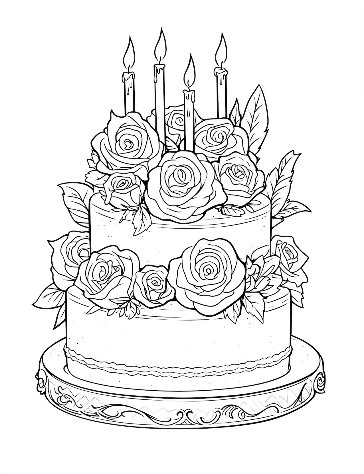 80+ Adult Rose Coloring Pages Printable 70