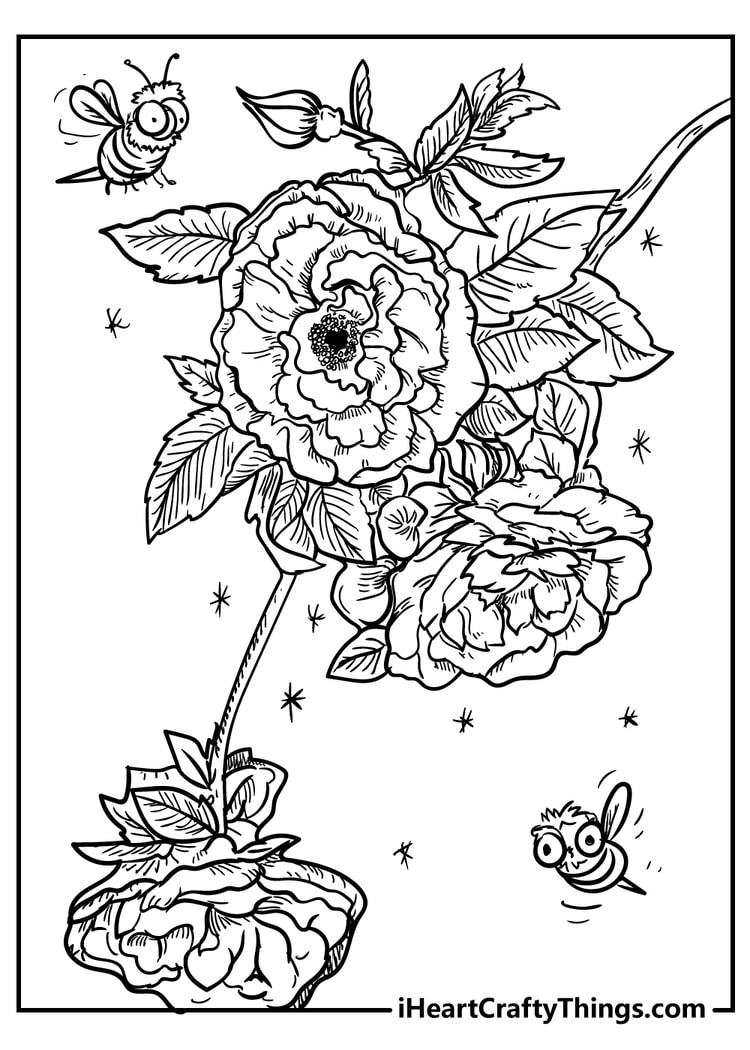 80+ Adult Rose Coloring Pages Printable 87