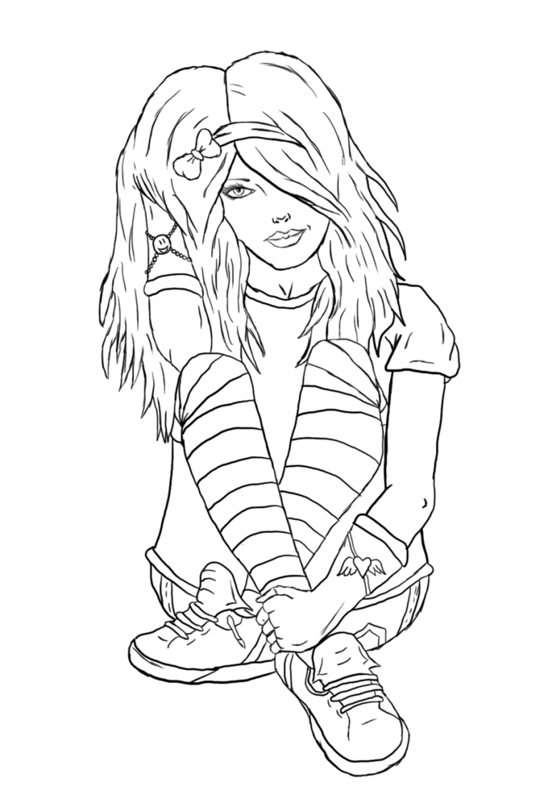 99 Anime Emo Coloring Pages: Express Your Emotions in Color 24