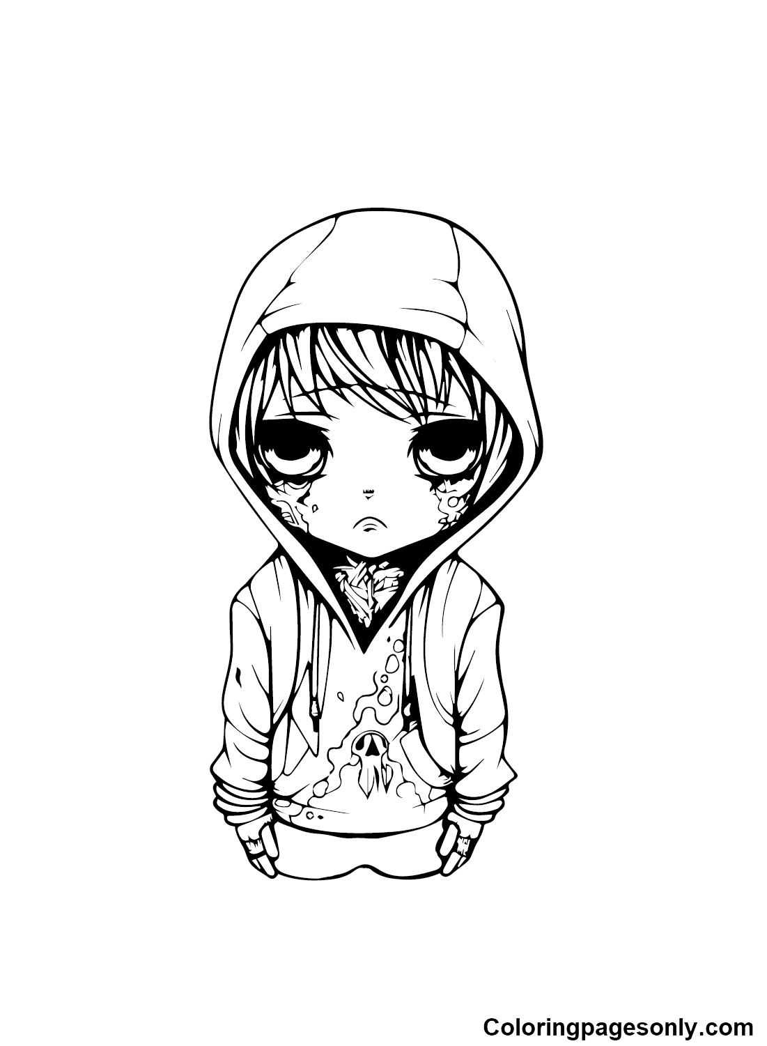 99 Anime Emo Coloring Pages: Express Your Emotions in Color 29