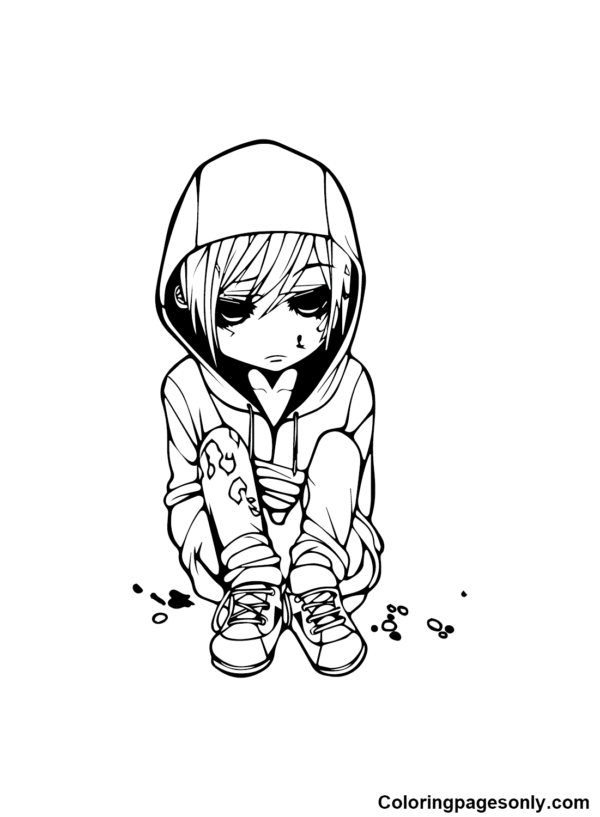 99 Anime Emo Coloring Pages: Express Your Emotions in Color 54