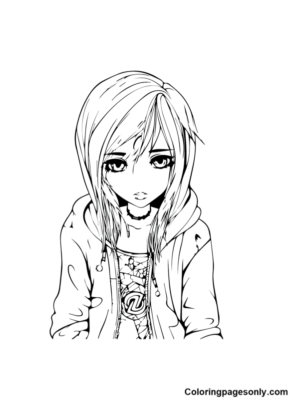 99 Anime Emo Coloring Pages: Express Your Emotions in Color 89