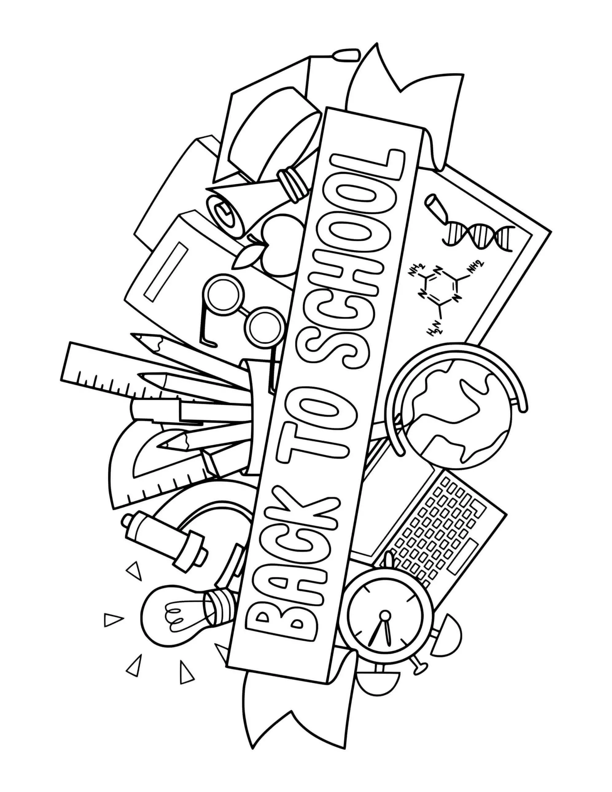 Back to School Coloring Pages Free Printable 10