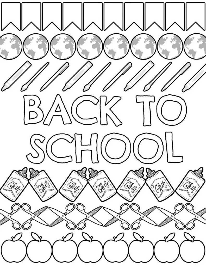 Back to School Coloring Pages Free Printable 110