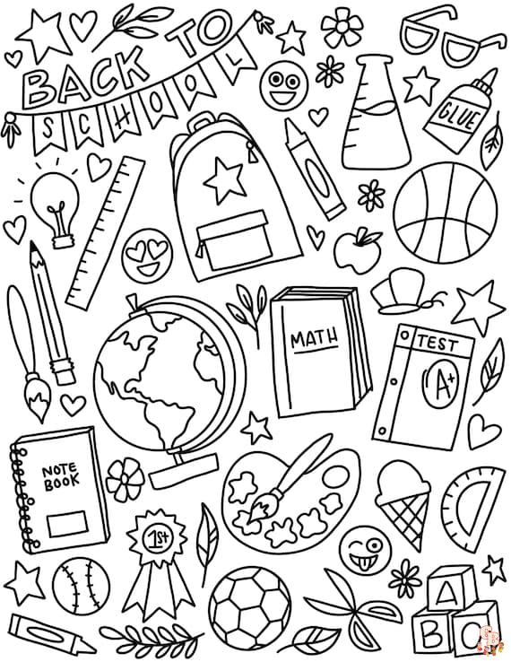 Back to School Coloring Pages Free Printable 12