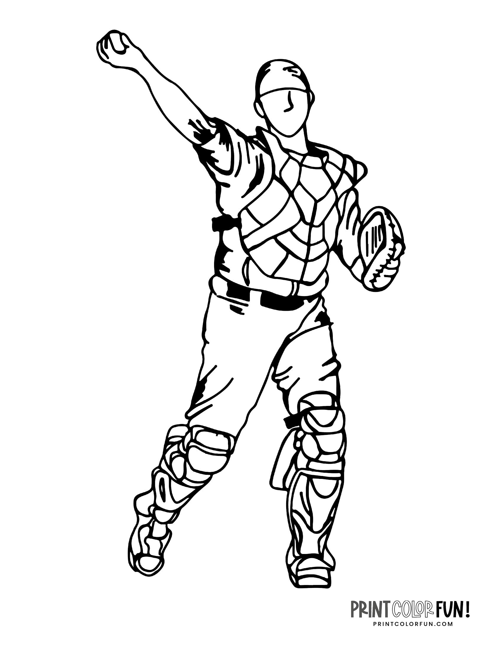 Baseball Coloring Pages Free Printable 109