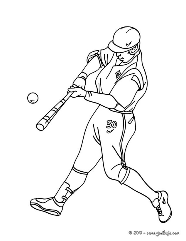 Baseball Coloring Pages Free Printable 12