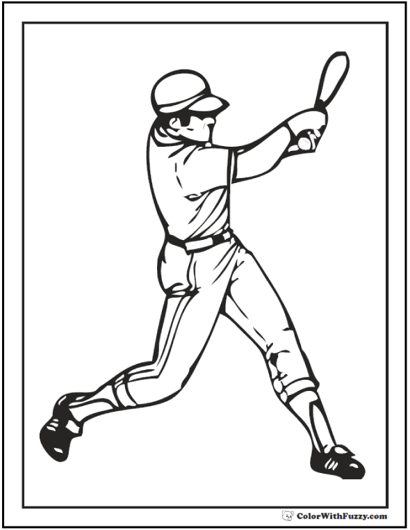 Baseball Coloring Pages Free Printable 124