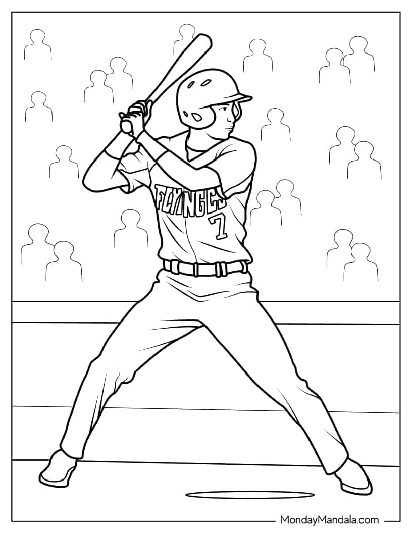 Baseball Coloring Pages Free Printable 16