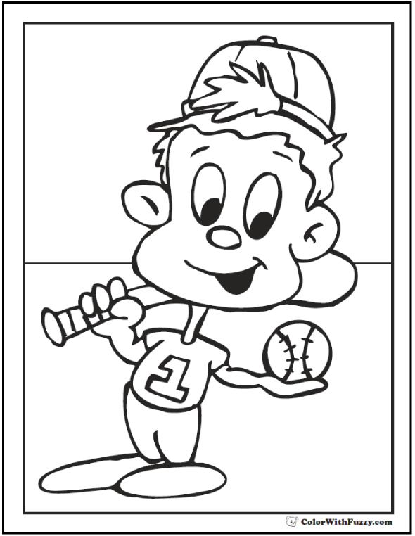 Baseball Coloring Pages Free Printable 163