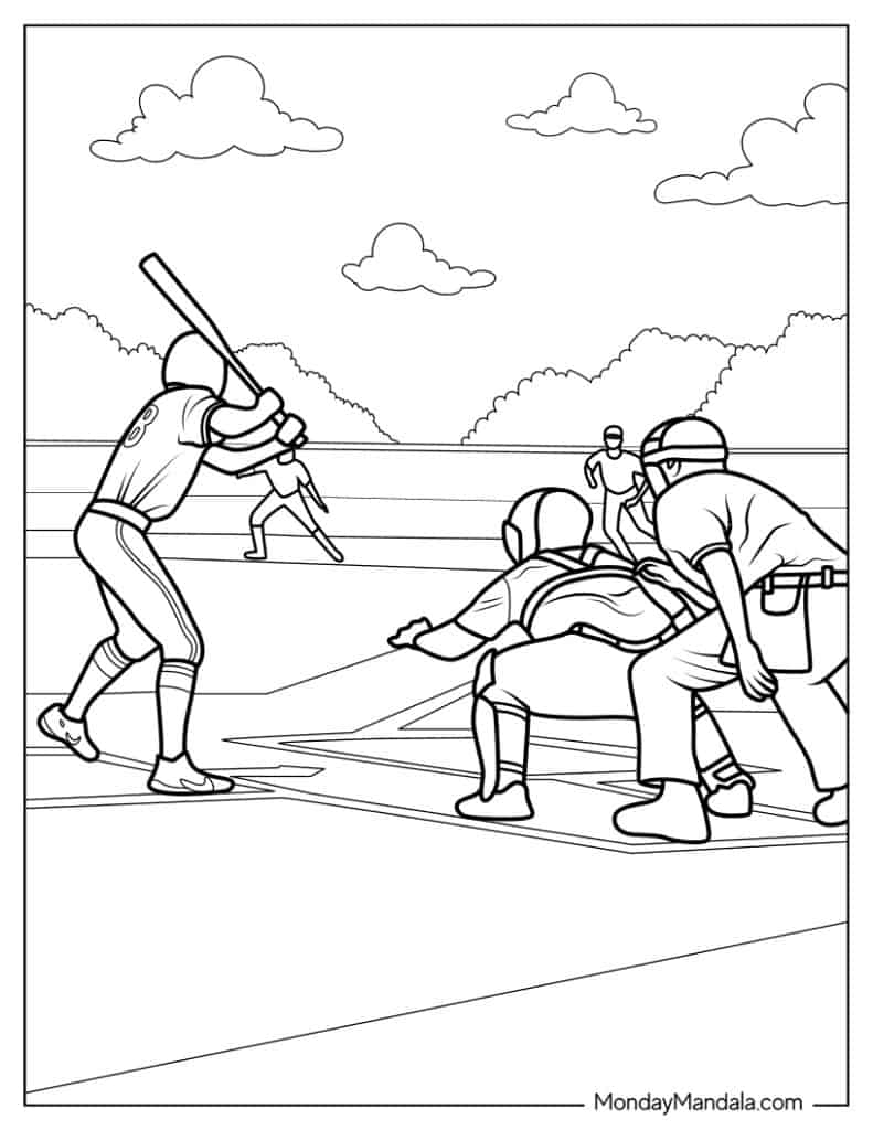 Baseball Coloring Pages Free Printable 170