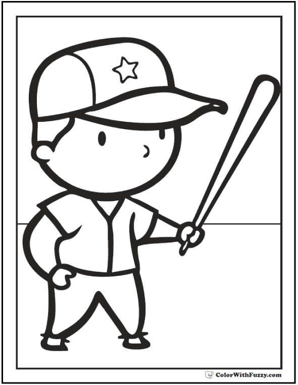 Baseball Coloring Pages Free Printable 22